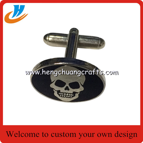 Skull shape cufflinks,paint cufflink,logo name engraved cufflinks
