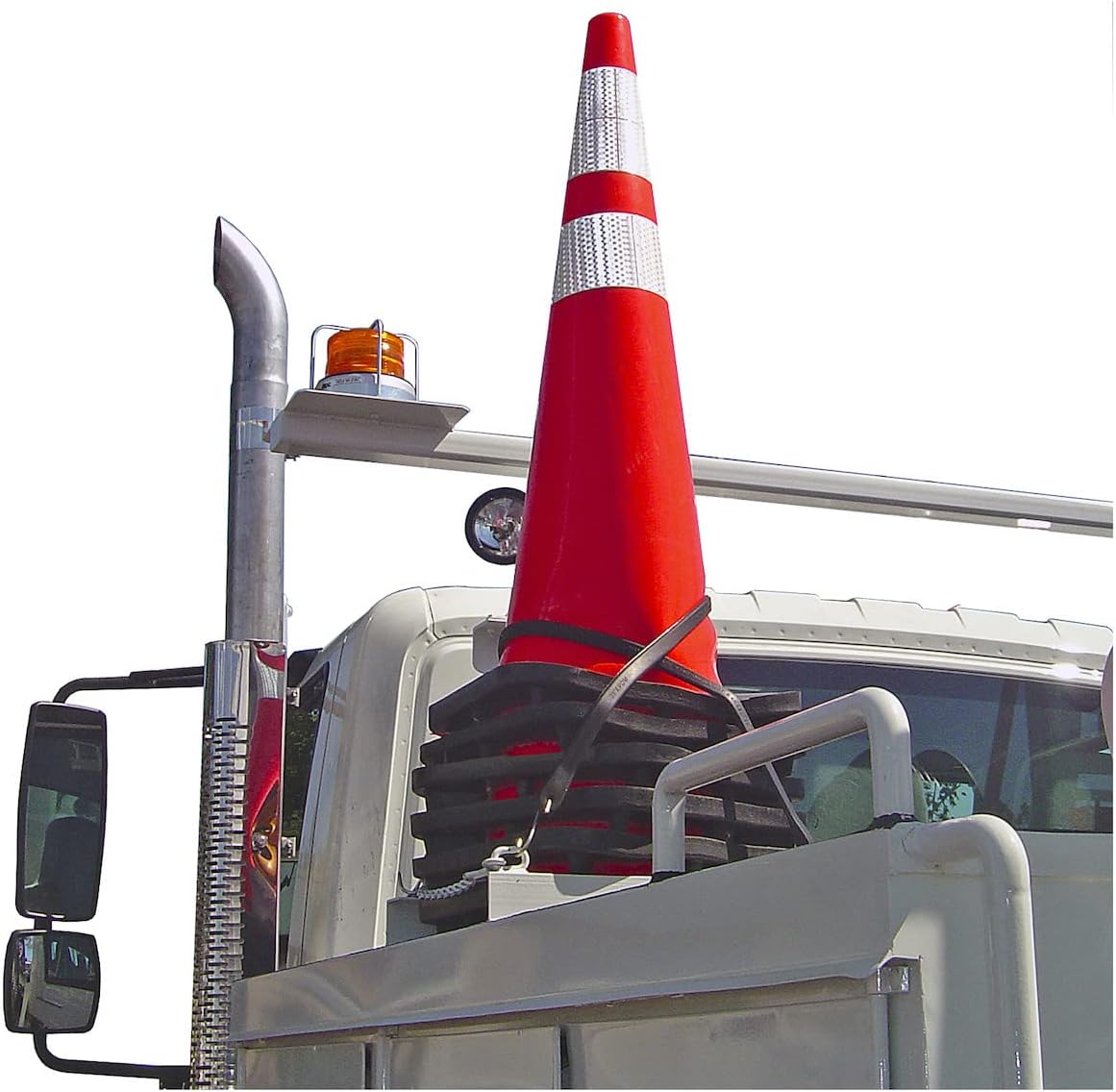Carbon Steel Hairpin Truck Traffic Cone Storage Bracket with Pre-Drilled Mounting Plate