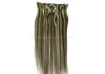 OEM Straight Human Real Hair Clip In Hair Extensions for Female 613 color in