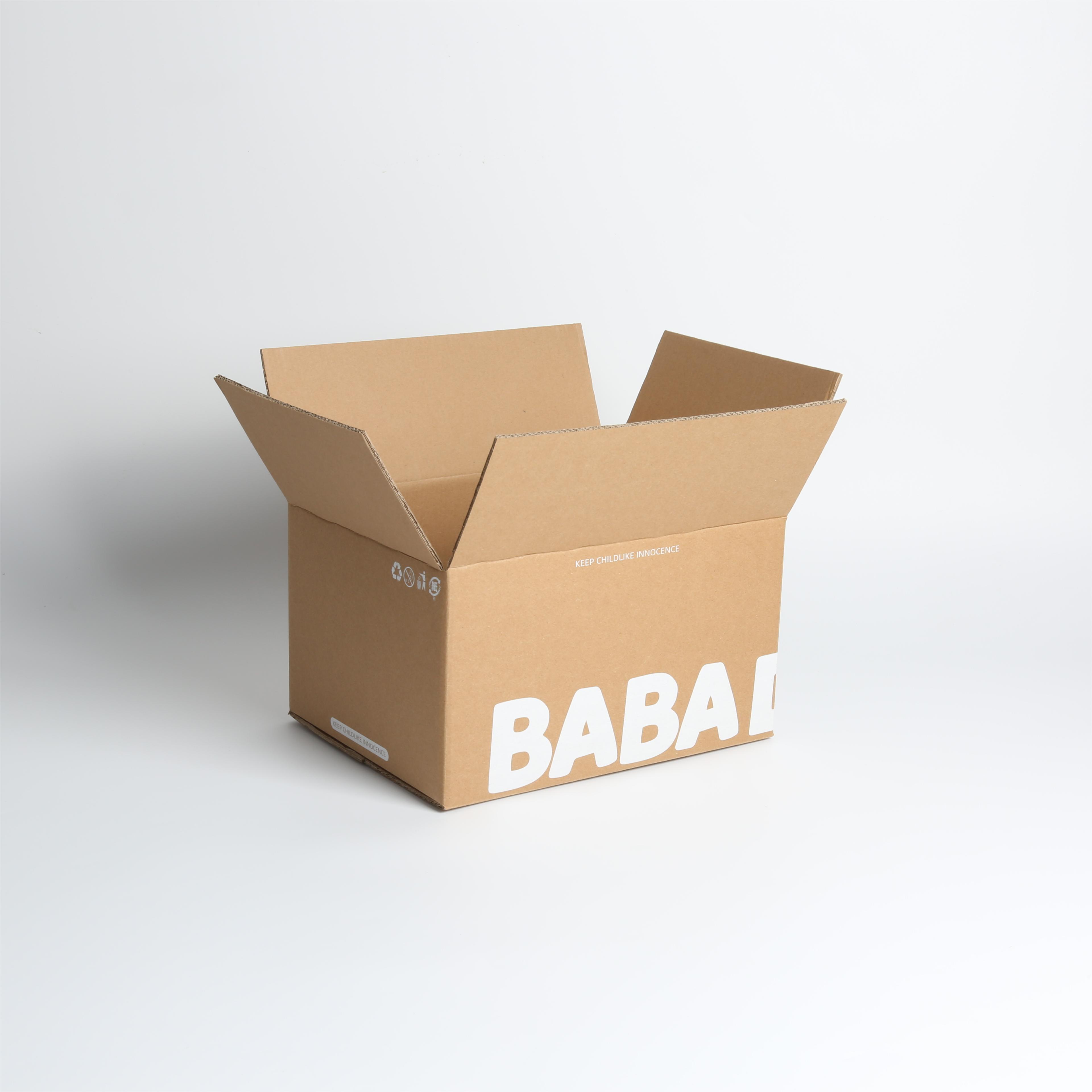 Square White Ink Kraft Corrugated Box , Kraft Box Mailers For Lightweight Goods