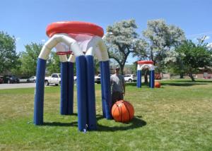 Wholesale Customzied Giant Inflatable Sports Games Basketball Hoop / Basketball Court With 0.55mm PVC from china suppliers
