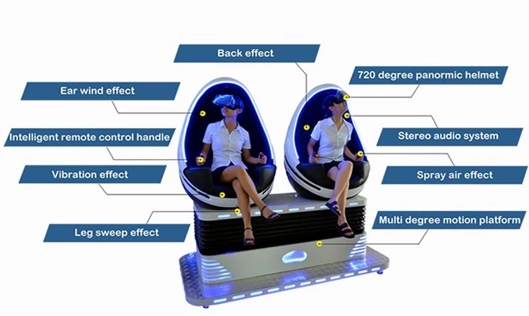 2 Seats Simulator Roller Coaster Sparta 9D VR Egg Cinema