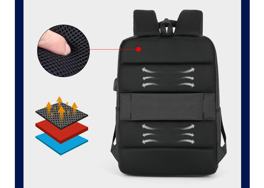 High Quality Anti-theft Waterproof USB Backpack Laptop Backpack With USB Cable