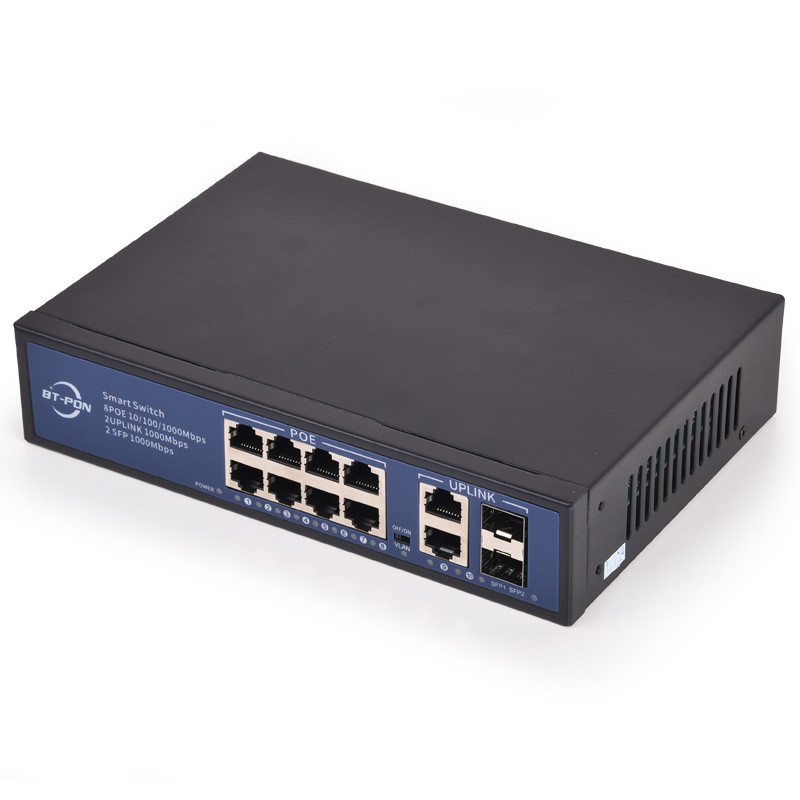 8 Port 2 Port 100mbs Network IP Camera Poe Switch