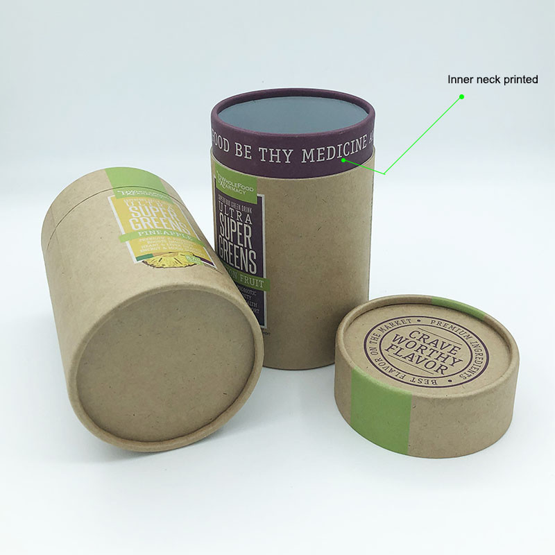 Kraft Tube Packaging Box Custom Design Printed Recyclable Cylinder Biodegradable For Tea Coffee Pet Food Can