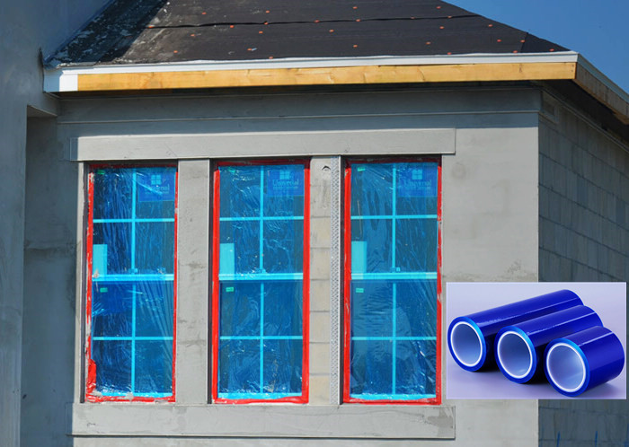 Length 200M Temporary Glass Protection Film , Glass Surface Protection Film