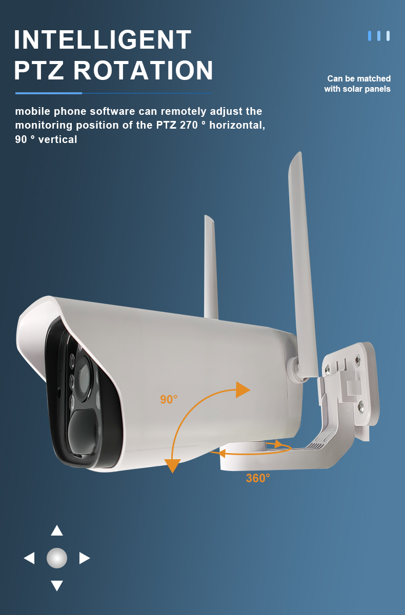 2.0MP Low Power Solar Wifi Bullet Camera 4g Solar Power Bullet Wifi Camera