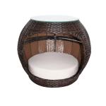 13mm Eco-Friendly Rattan Cat Bed Woven Apple-Shape Dome Cat Cave Cushion Coffee
