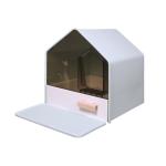 Gray Pink Semi Enclosed Litter Box OEM / ODM Semi Closed Cat Litter Box