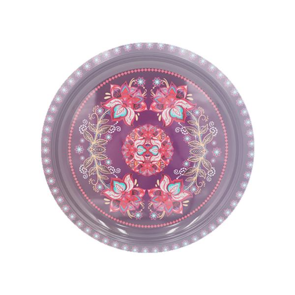 30cm Plates dinnerware big round metal steel plate multi color flower coating