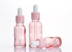 15ml 30ml Pink Translucent Glass Dropper Bottle For Essential Oil Customized