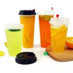 Custom Logo Disposable Milk Tea Plastic Cups 18oz 22oz 24oz Transparent