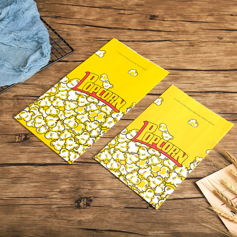 Food Grade Popcorn Recycled Paper Food Bags Eco Friendly Biodegradable Material