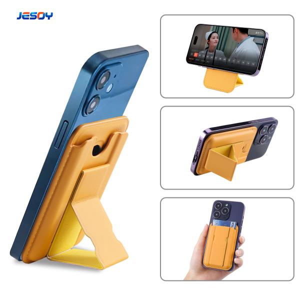 Quality Vegan Leather Magsafe Wallet Slim Durable And Eco Friendly Phone Stand for sale