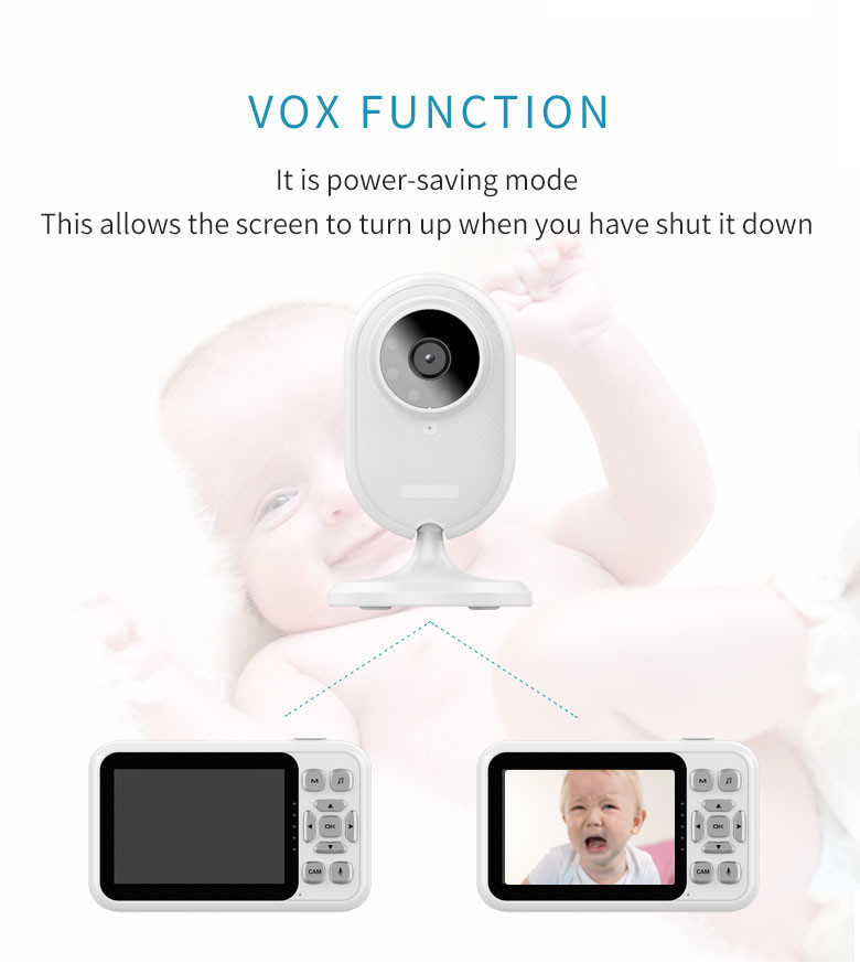 3.5" 720P Baby Monitor Cry Warning Temperature Test Alarm Setting Babyphone
