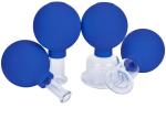 Blue 15/25/35/55mm Vacuum Cupping Glass Cupping Therapy Set For Face Cupping