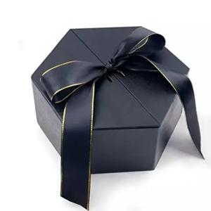 Wholesale Chirstmas Wedding Anniversary Gift Boxes Cardboard Paper Hexagon With Ribbon from china suppliers