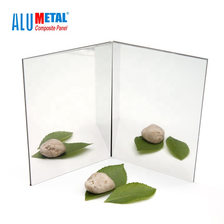 1220 X 2440mm Golden B1 Aluminium Composite Mirror Sheet 0.5 Mm Thick HDPE Core
