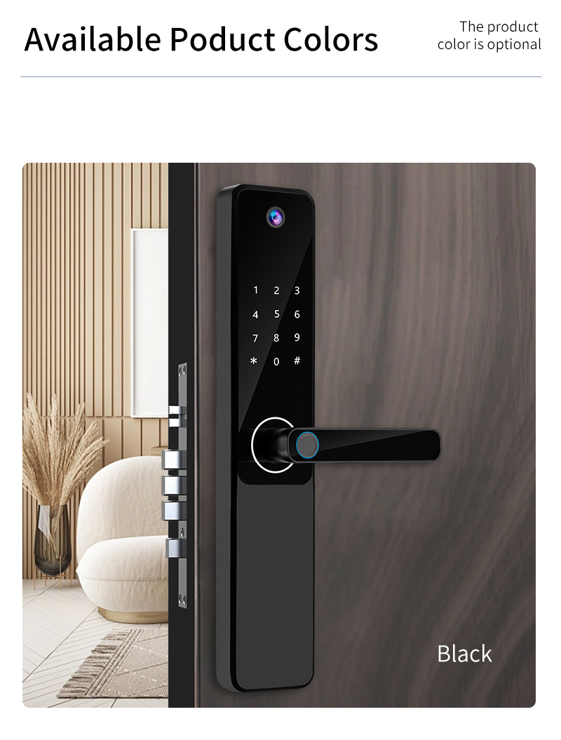 Anti Theft Camera Door Lock CE RoHS App Controlled Door Lock