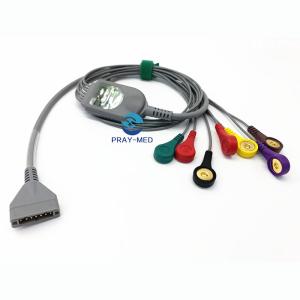Wholesale Burdick Holter Ecg Cable and leadwire 7 Leads Snap Connector 3.6m from china suppliers
