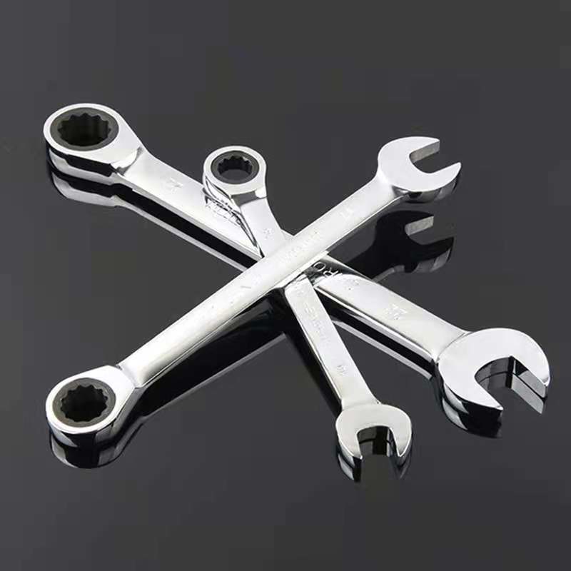 Chromium-vanadium steel double end quick ratchet wrench 6-55mm, 302 straight shank, full length, 200g