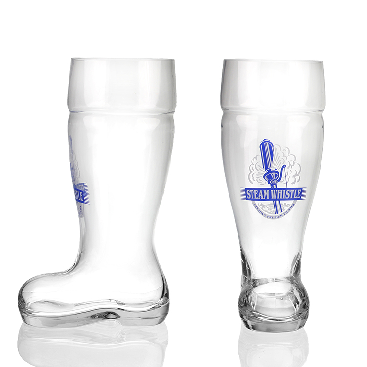 LFGB Approval 1300ml Promotional Drinking Glasses Boot Shaped With Logo