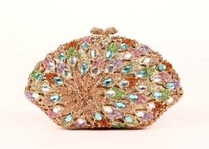 Wholesale Full Crystal Glitter Clutch Bag , Bronze Clutch Bag For Dinner Party from china suppliers