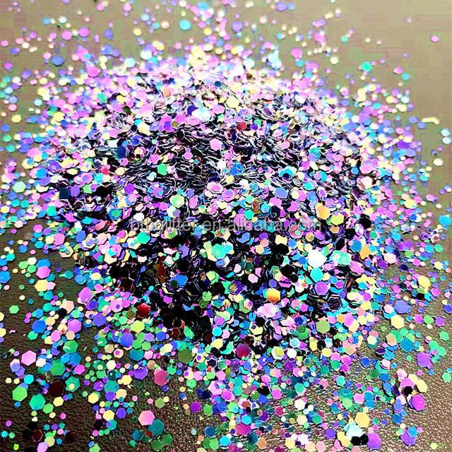 Die Cutting Printing Change Color Chunky Glitter for Makeup Body Hair Nail Art Craft Resin Bulk Custom Color Shifting