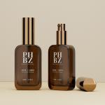 8.45oz Brown Glass Foundation Bottles Square Lotion Dispenser Container