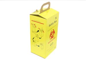 Wholesale Medical biohazard waste box corrugated paper material Yellow / White Color from china suppliers