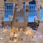 New Design Gold Metal Flower Stand Wedding Decoration Table Centerpiece Luxury