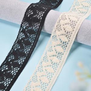 Wholesale Black Cotton Embroidery Wedding Bridal Lace Fabric 5cm Width from china suppliers