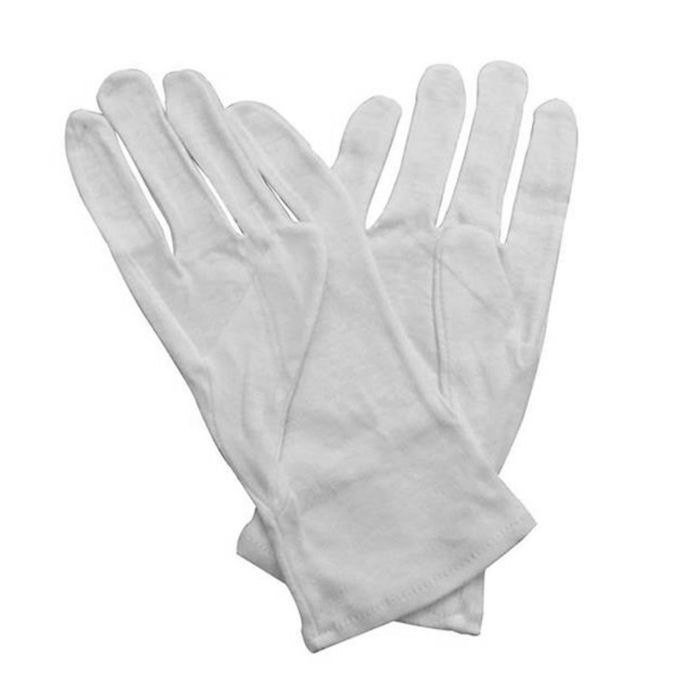 100 Percent White Cotton Gloves Highly Stretchable For Dust Free Places