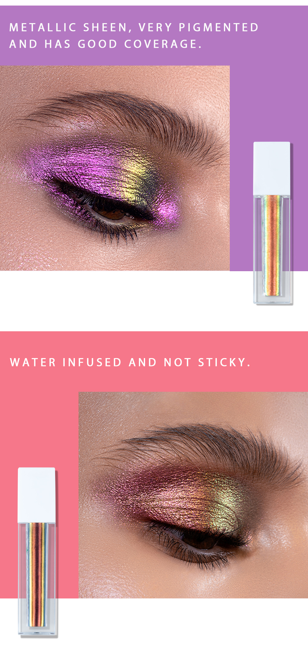Duochrome Water Activated Liquid Eyeshadow OEM ODM Single Chemical