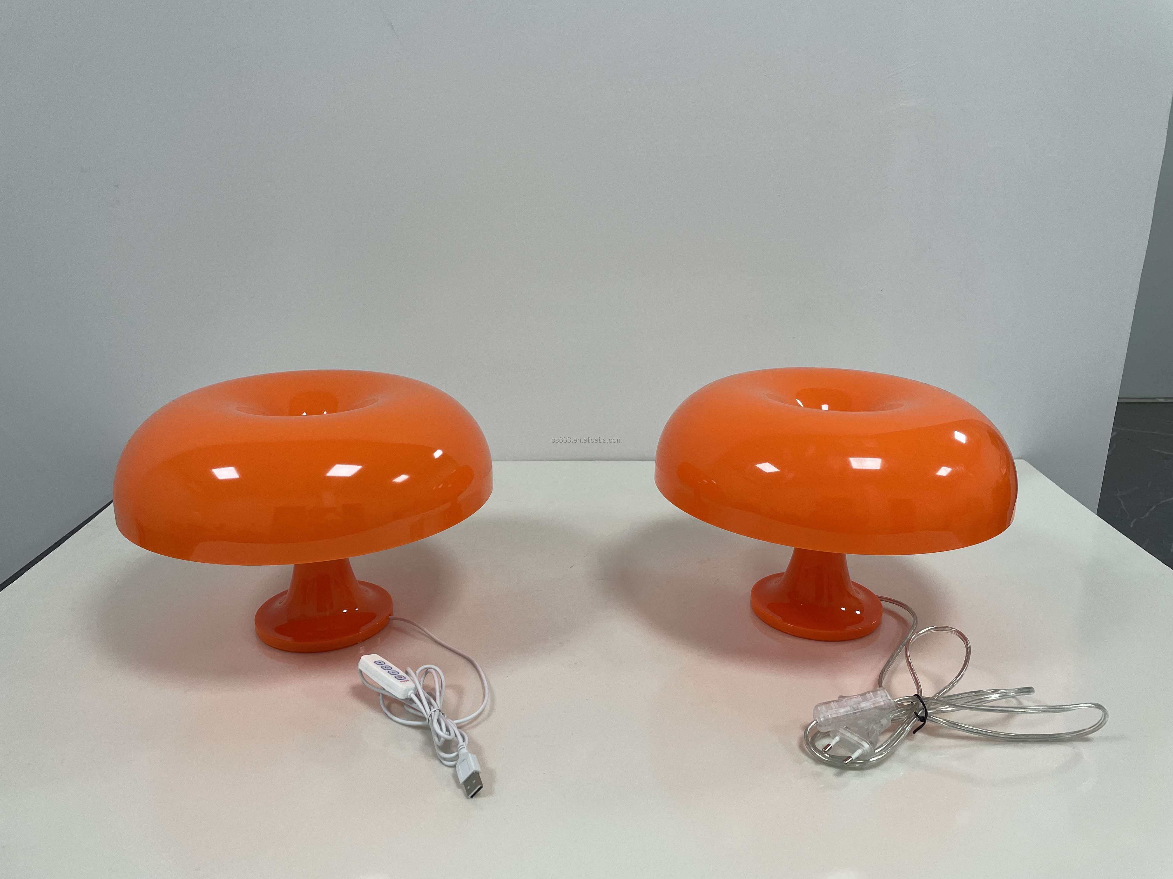 Acrylic Orange Mushroom Lamp Indoor Work Light E27 Switch Control