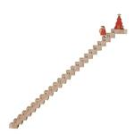 Wood Stairs Climbing Santa Traveling Christmas Advent Calendar, Creative Santa