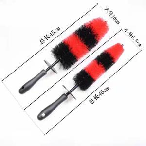 Wholesale PP Car Rim Wheel And Tire Brush Red Soft Black Easy Handle from china suppliers