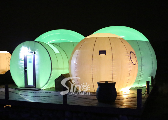 3m Dome Clear Inflatable Bubble Tent With Steel Frame Tunnel And Aluminium Door For Beach Hotel Use