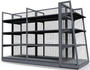 Wholesale Back Net Stationery Shop Black Metal Shelf , Commercial Display Racks from china suppliers