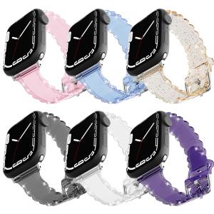 Wholesale Popular Luxury Style for Apple Watch 45mm Clear Glitter Lace Diamond Replacement Band from china suppliers