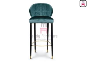 Wholesale Luxury Style Restaurant Supply Bar Stools Green Velvet Ash Wood With Feet from china suppliers
