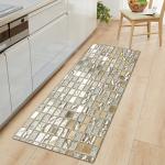 Long Square Marble Kitchen Floor Mats Stone Pattern Themed Doormat