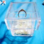 Clear Ring Holder Led Acrylic Display Case Flowers Gift Box Customized Logo