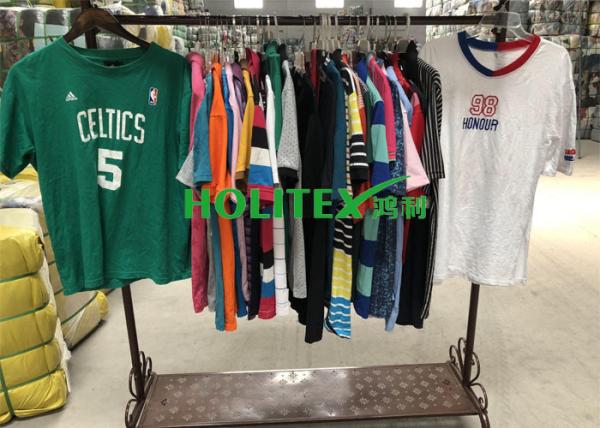 Korean Style Used Mens T Shirts Short Sleeves Cotton / Polyester Material For