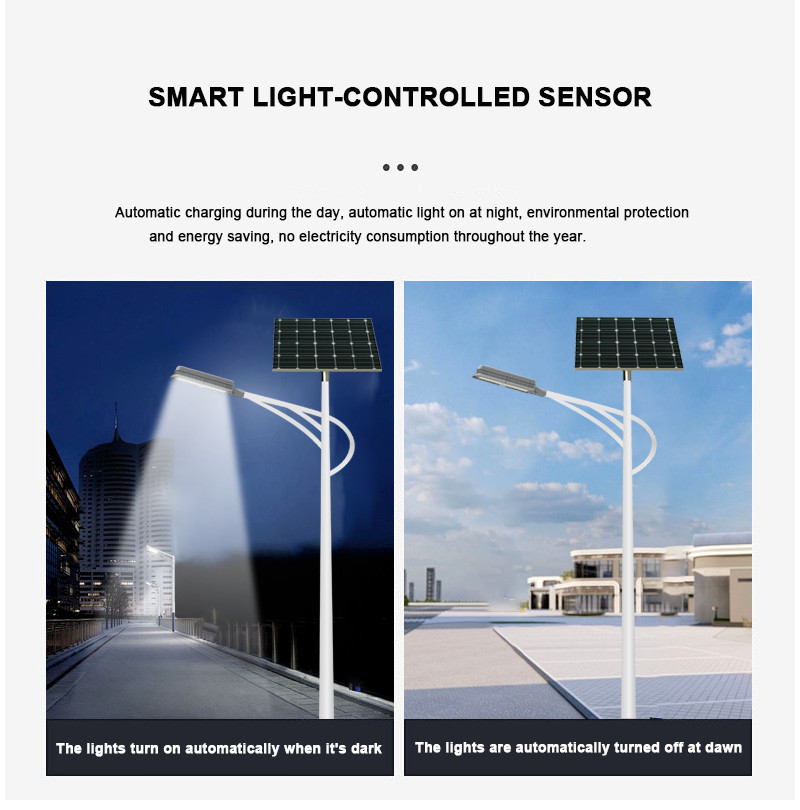 Aluminum Smart LED Streetlight LED Solar Powered Street Light 12000 Lumen