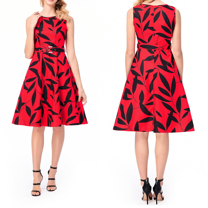 Women Sleeveless Casual Print Dress