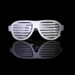 White Frame Sound Activated LED Shutter Shades Glasses For Concerts, Party,