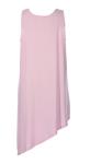 Sweet Pink Color Sleeveless Womens Casual Summer Dresses With Asymmetrical Hem