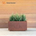 90*25*25cm Geometric Rectangular Metal Planter Box Corten Steel