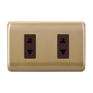 Wholesale High Grade 2 Gang Plug Socket , Universal 10A / 16A 2 Gang Socket Outlet from china suppliers